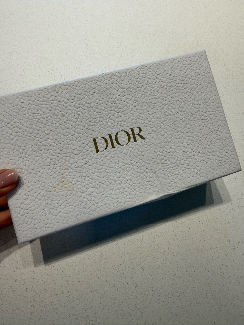 Dior White Accessory Box with Gold Logo